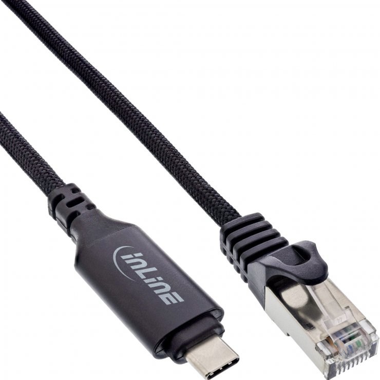 Imagine Cablu de retea USB 3.2 type C la RJ45 LAN Gigabit 5m, InLine IL33381B